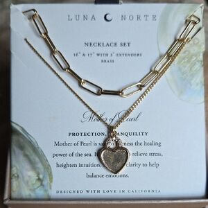 Luna Norte Gold Heart Necklace Set